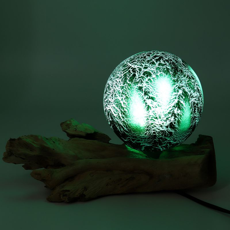 DriftGlow лампа с изумруден напукнат абажур
