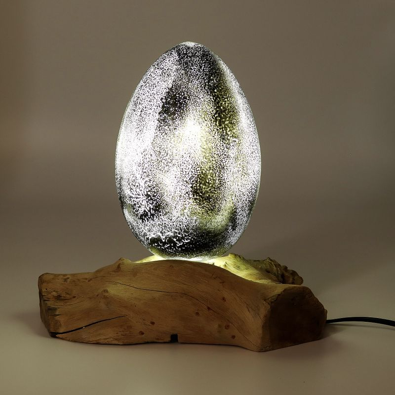 DriftGlow лампа Crackle Lava Egg абажур - сив
