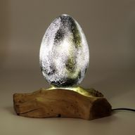 DriftGlow лампа Crackle Lava Egg абажур - сив