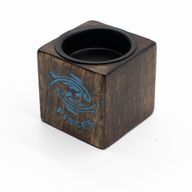Дървен Свещник Куб Зодиак - 5x5x5 см