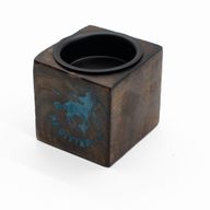 Дървен Свещник Куб Зодиак - 5x5x5 см