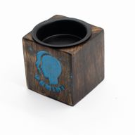 Дървен Свещник Куб Зодиак - 5x5x5 см