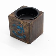 Дървен Свещник Куб Зодиак - 5x5x5 см