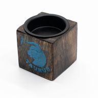 Дървен Свещник Куб Зодиак - 5x5x5 см
