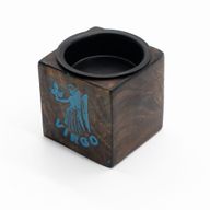 Дървен Свещник Куб Зодиак - 5x5x5 см