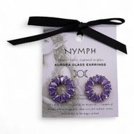 Винтидж Стъклени Обеци Лавандула - Халки