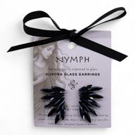 Винтидж Стъклени Обеци Черни - Феи