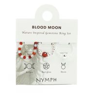 Комплект Пръстени с Естествени Камъни Nymph Spirit - Кървава Луна