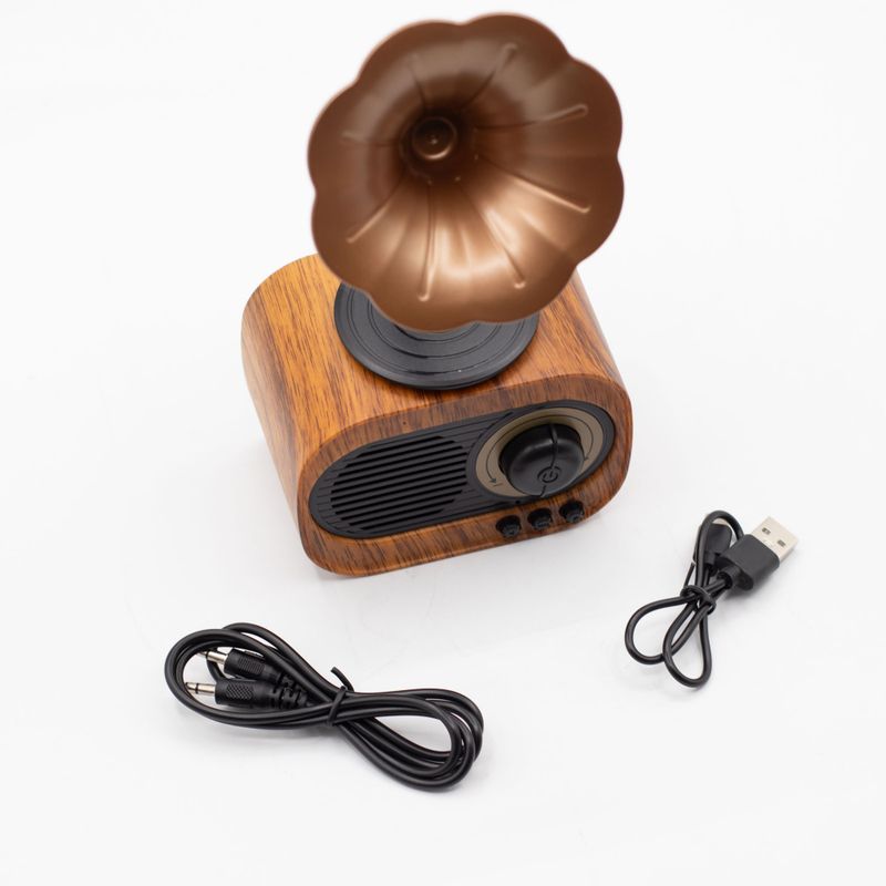 Ретро Мини Тонколона Грамофон С Bluetooth И FM Радио