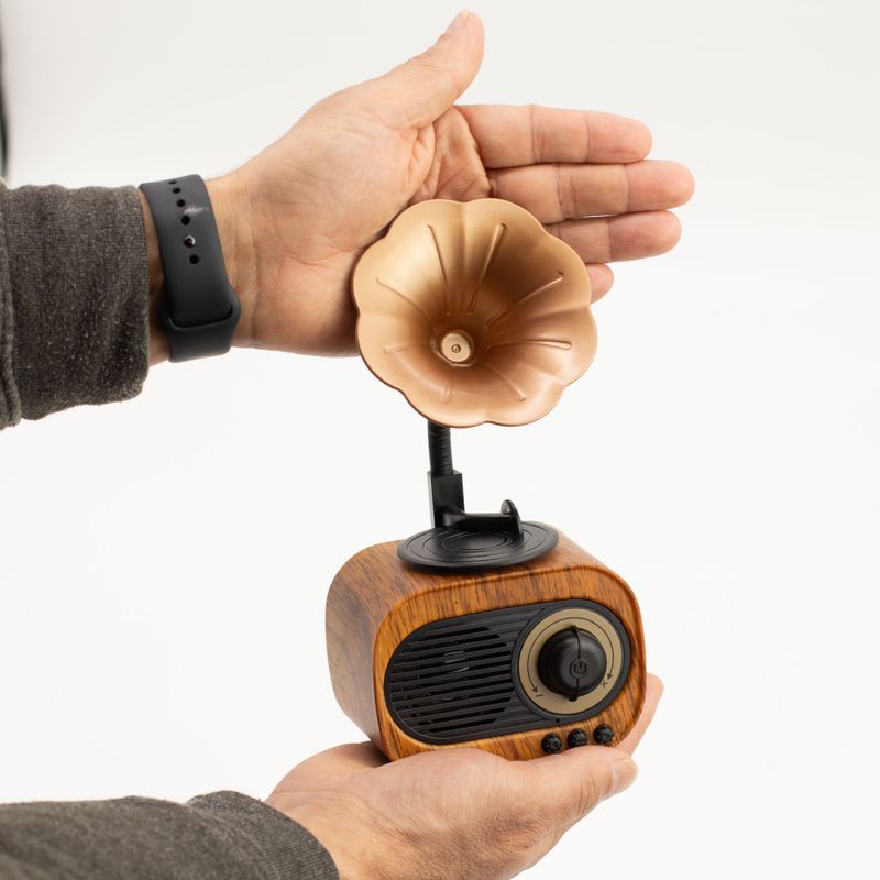 Ретро Мини Тонколона Грамофон С Bluetooth И FM Радио