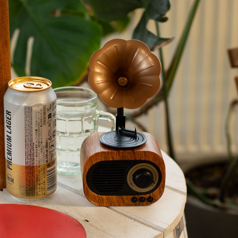 Ретро Мини Тонколона Грамофон С Bluetooth И FM Радио