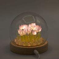 Градински купол с флорално сияние - 20 лалета - LED USB