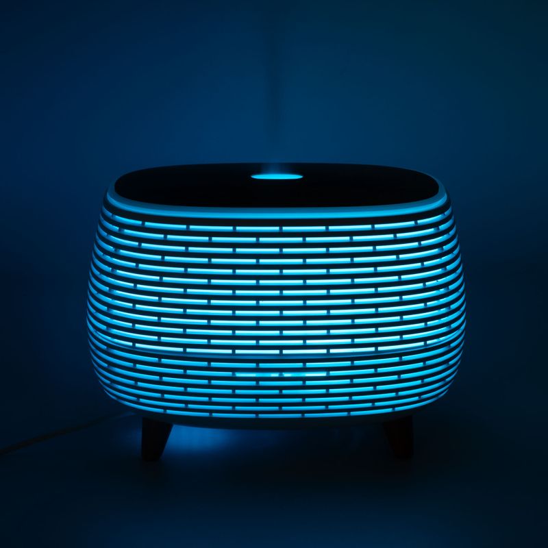 Футуристичен Ребрен Арома Дифузер С LED И Дистанционно