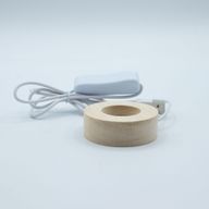 6 см Кръгла Дървена USB LED Поставка – Студена/Топла/Дневна