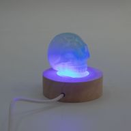 6 см Кръгла Дървена USB LED Поставка – Многоцветна