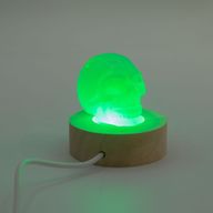 6 см Кръгла Дървена USB LED Поставка – Многоцветна