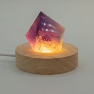 8 см Кръгла Дървена USB LED Поставка – Студена/Топла/Дневна