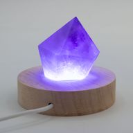 8 см Кръгла Дървена USB LED Поставка – Многоцветна
