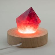 8 см Кръгла Дървена USB LED Поставка – Многоцветна