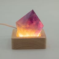 6 см Квадратна Дървена USB LED Поставка – 3 Вида Светлина