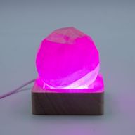 6 см Квадратна Дървена USB LED Поставка – Многоцветна