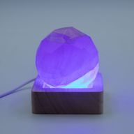 6 см Квадратна Дървена USB LED Поставка – Многоцветна