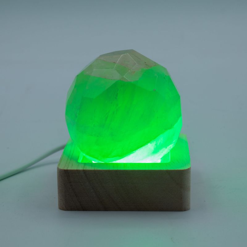 6 см Квадратна Дървена USB LED Поставка – Многоцветна
