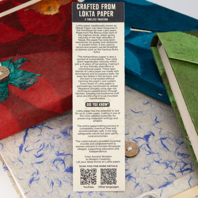 Мини Тетрадка От Локта С Вградени Цветя - 12x8 см