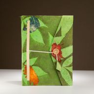 Голям Бележник Локта "Цветя" - Мъхово Зелено (21x15 см)