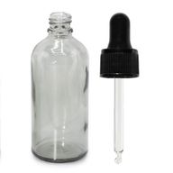 100 ml стъклена бутилка с капкомер в димно сиво с черна пипета