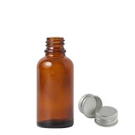 30ml кехлибарена стъклена бутилка с капкомер и алуминиев капак