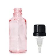 50ml стъклена бутилка в розово-розов цвят с капачка за пипета