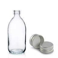 150ml прозрачен стъклен флакон за лекарства с алуминиева капачка
