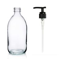 300ml прозрачен стъклен лекарствен флакон с черна пластмасова помпа