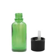 15ml зелена стъклена бутилка с пипета и капачка с детска защита
