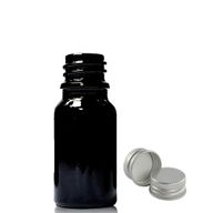 10ml Черна стъклена бутилка с капкомер и алуминиево капаче