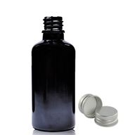 50ml черна стъклена бутилка с капкомер и алуминиев капак