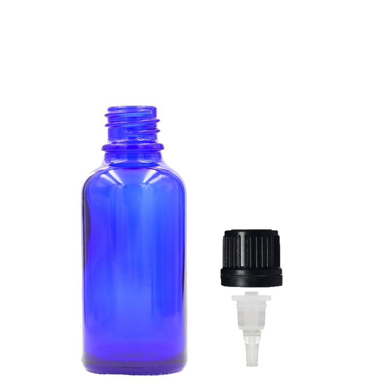 10 ml синьо стъклено шише с капкомер