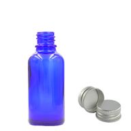 15ml синя стъклена бутилка с капкомер и алуминиево капаче