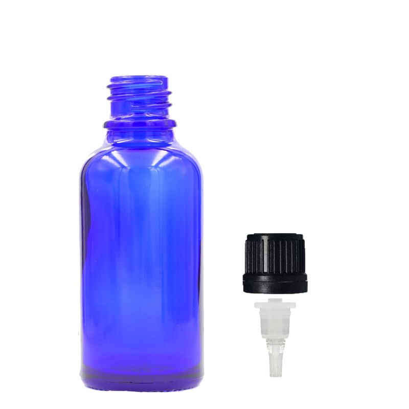 30ml синя стъклена бутилка с капкомер