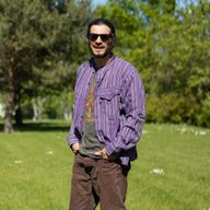 Риза Grandad Nomad Sari Черно и Лилаво Размер M