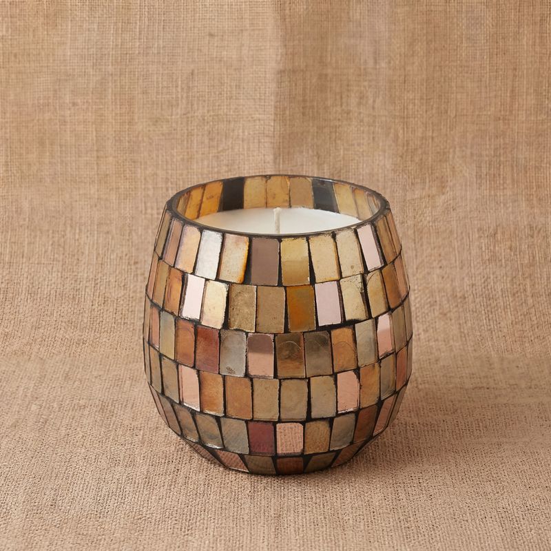 Малка Свещ в Стъкло Amber Mosaic