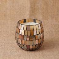 Малка Свещ в Стъкло Amber Mosaic