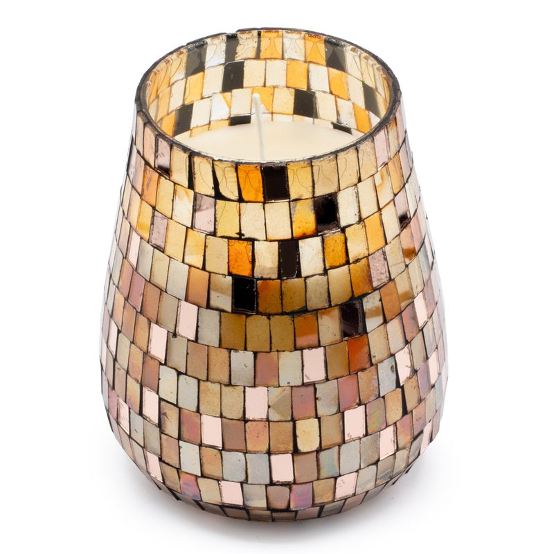 Голяма Свещ в Стъкло Amber Mosaic