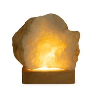 8 см Квадратна Дървена USB LED Поставка – 3 Вида Светлина