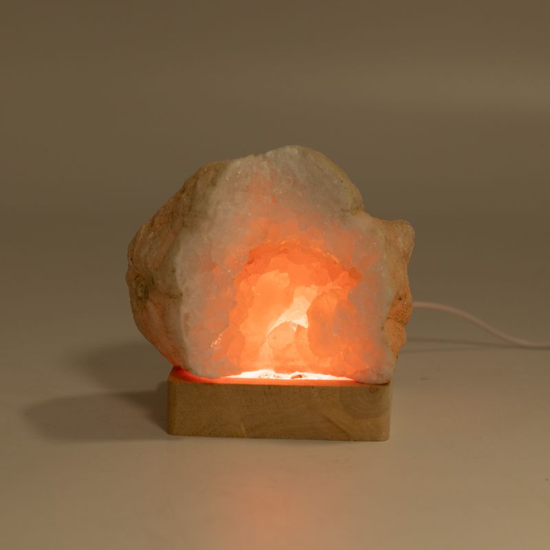 8 см Квадратна Дървена USB LED Поставка – Многоцветна