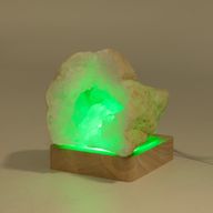 8 см Квадратна Дървена USB LED Поставка – Многоцветна