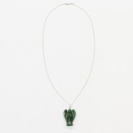 Висулка с ангел пазител от полускъпоценен камък - зелена авентурина