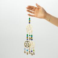 Индийски камбанки - медна трипентаграма - 7 камбанки - 9.5x32см
