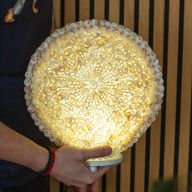 Бохо лампа от морска черупка - Cut Art Shell голямо кръгло - 30 см